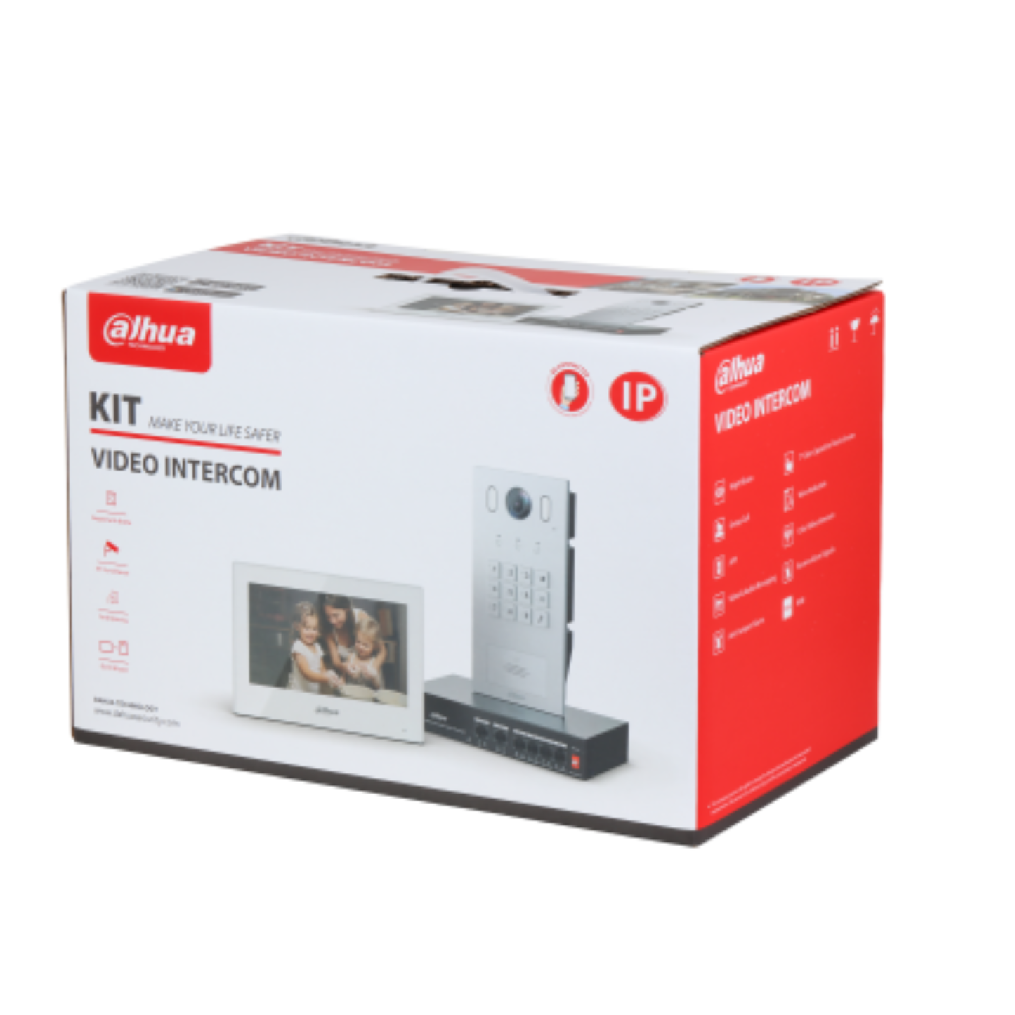 Videoportero IP Dahua 2MP con teclado y tarjeta IC + monitor y switch PoE – Kit KTP05(S)