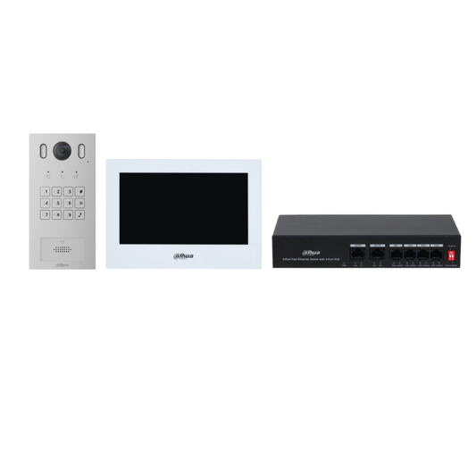 Videoportero kit DAHUA 2mp soporta tarjeta ic teclado para contraseña + switch y vth – KTP05(S)