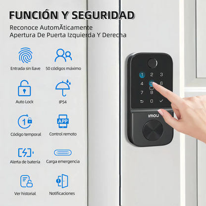 Cerradura wifi IMOU huella dactilar acceso manual código,2,4ghz, cubo1